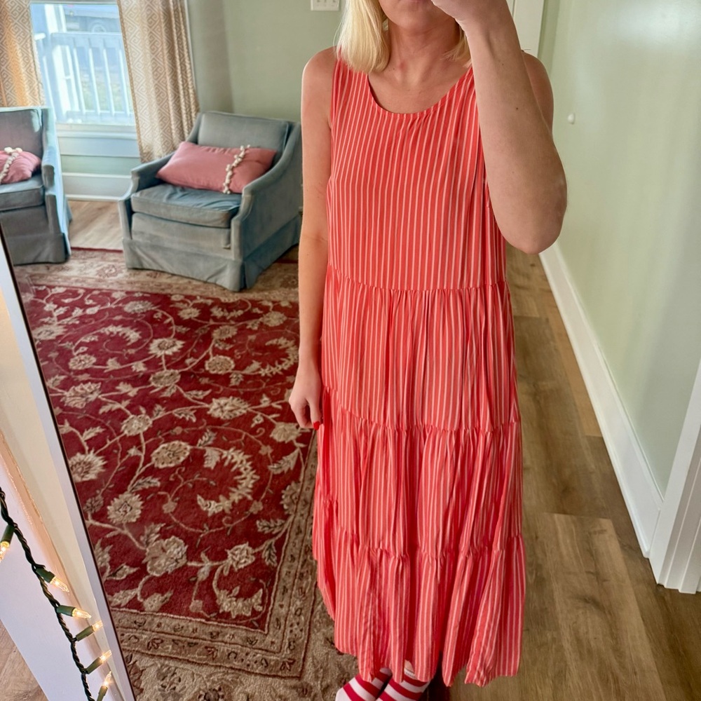Pink Striped maxi dress